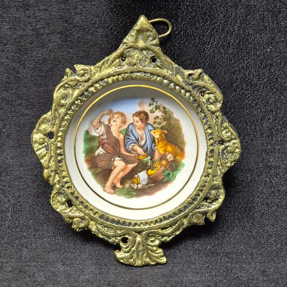 Vintage Children Eating Pie by Bartolome Esteban Murillo Metal Framed Home Decor - Picture 1 of 10